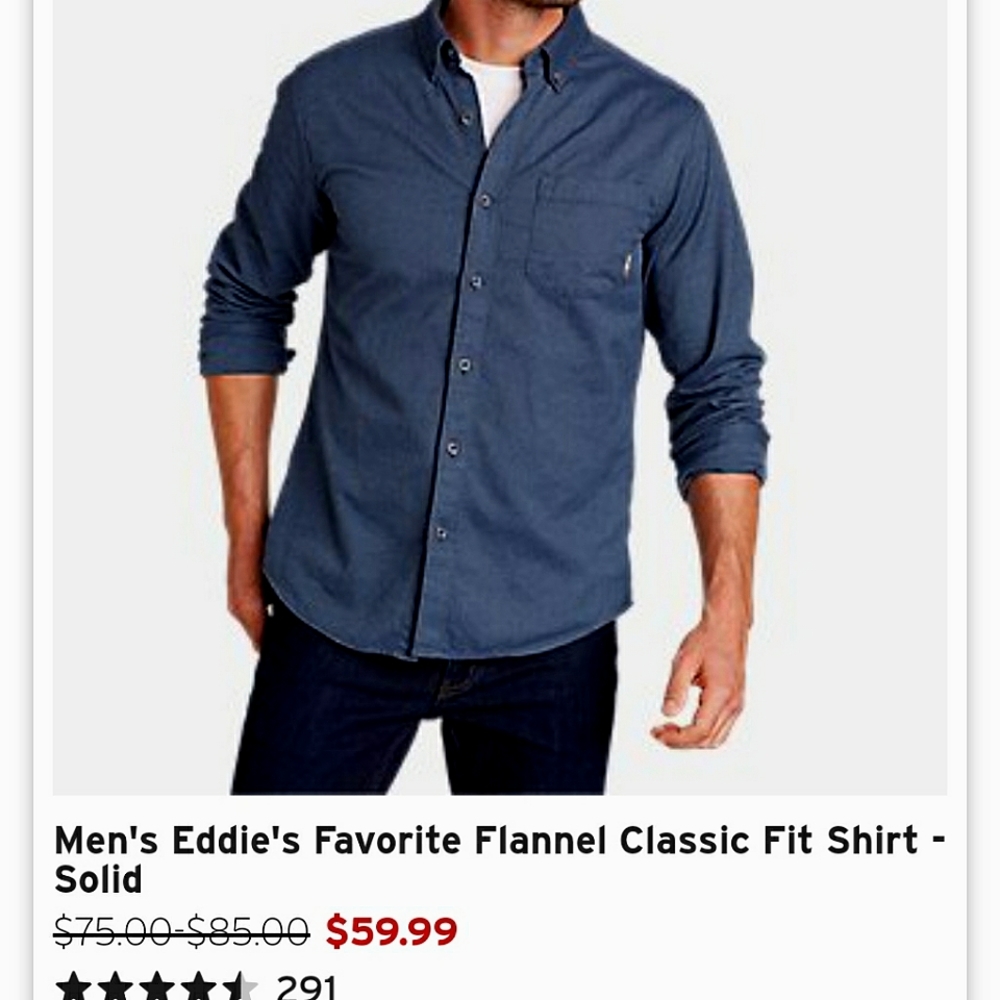 Men's Eddie Bauer Flannel classic fit button down - navy
